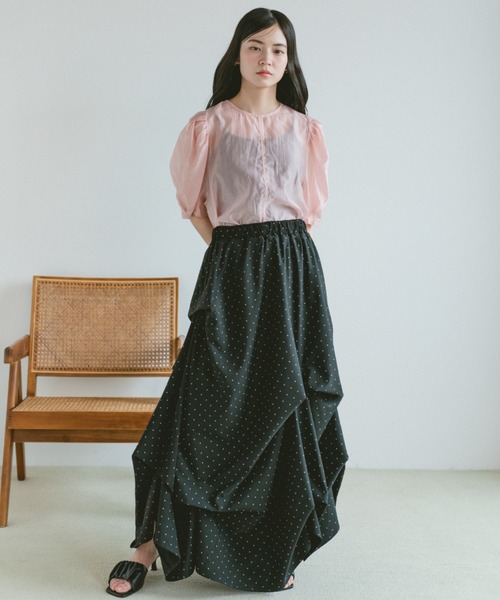 【新品】vannie U タックスカート VANNIE U（ヴァニーユー） スカート タックデザインスカート/SMサイズ