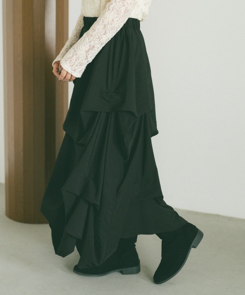 VANNIE U（ヴァニーユー）の「タックデザインスカート/SMサイズ展開（スカート・レディース・アイボリー/ブラック/グレー/ブラック系その他/ホワイト系その他・S/M）」の17枚目の写真