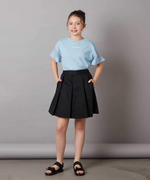 a.v.v（アーヴェヴェ）の「【累計1万枚販売/接触冷感/ジメジメ対策】[140-150]袖シアー切り替えトップス（Tシャツ/カットソー・キッズ・ダークインディゴブルー/ライラック/ホワイト/ブラック・140/150）」の17枚目の写真