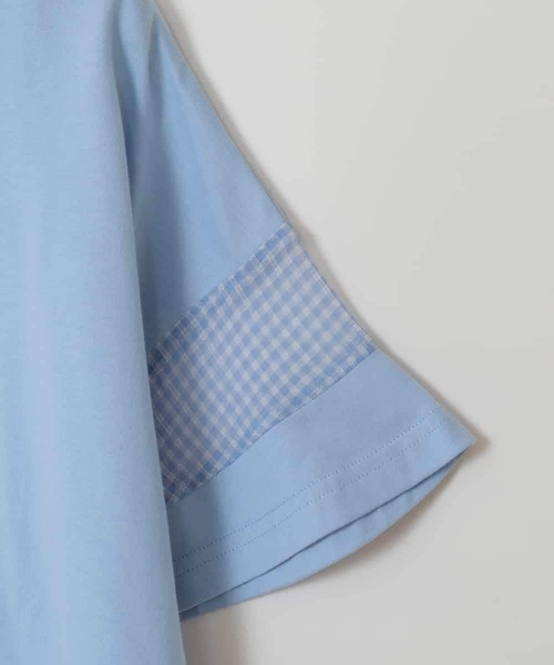 a.v.v（アーヴェヴェ）の「【累計1万枚販売/接触冷感/ジメジメ対策】[140-150]袖シアー切り替えトップス（Tシャツ/カットソー・キッズ・ダークインディゴブルー/ライラック/ホワイト/ブラック・140/150）」の5枚目の写真