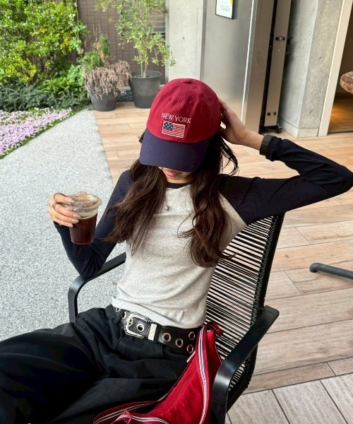 INTER FACTORY(インターファクトリー)の「SARA - 刺繍キャップ made in INTER FACTORY(キャップ・レディース・イエロー/レッド・FREE)」の14枚目の写真