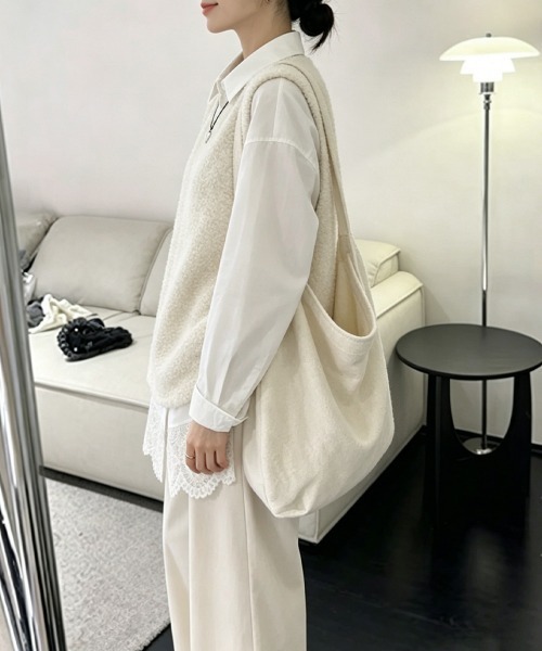 Miniministore（ミニミニストア）の「レース切替シャツブラウス長袖シャツ韓国風（シャツ/ブラウス・レディース・ホワイト・FREE）」の15枚目の写真