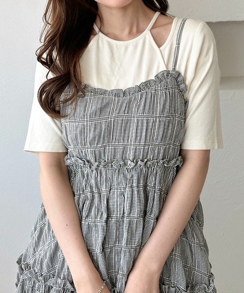 apres jour clair(アプレジュールクレア)の「【apres jour clair】アメスリリブトップス(Tシャツ/カットソー・レディース・アイボリー/イエロー/杢グレー・フリー/X-LARGE)」の1枚目の写真