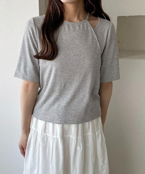 apres jour clair(アプレジュールクレア)の「【apres jour clair】アメスリリブトップス(Tシャツ/カットソー・レディース・アイボリー/イエロー/杢グレー・フリー/X-LARGE)」の22枚目の写真