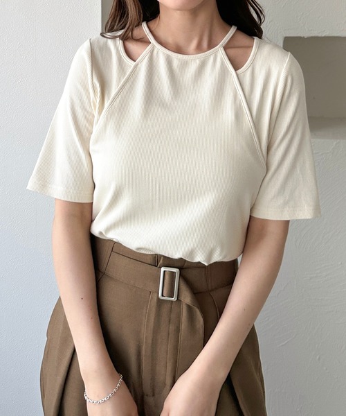 apres jour clair(アプレジュールクレア)の「【apres jour clair】アメスリリブトップス(Tシャツ/カットソー・レディース・アイボリー/イエロー/杢グレー・フリー/X-LARGE)」の11枚目の写真