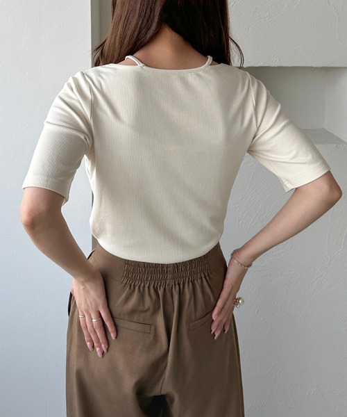 apres jour clair(アプレジュールクレア)の「【apres jour clair】アメスリリブトップス(Tシャツ/カットソー・レディース・アイボリー/イエロー/杢グレー・フリー/X-LARGE)」の15枚目の写真