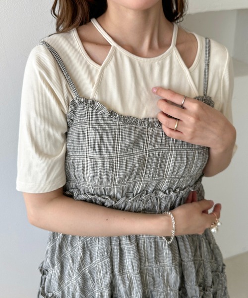apres jour clair(アプレジュールクレア)の「【apres jour clair】アメスリリブトップス(Tシャツ/カットソー・レディース・アイボリー/イエロー/杢グレー・フリー/X-LARGE)」の8枚目の写真
