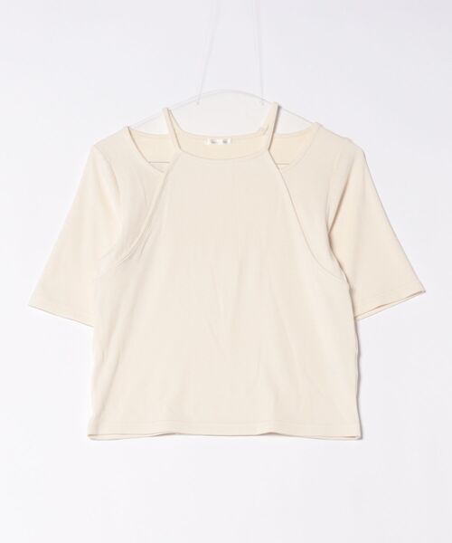 apres jour clair(アプレジュールクレア)の「【apres jour clair】アメスリリブトップス(Tシャツ/カットソー・レディース・アイボリー/イエロー/杢グレー・フリー/X-LARGE)」の4枚目の写真