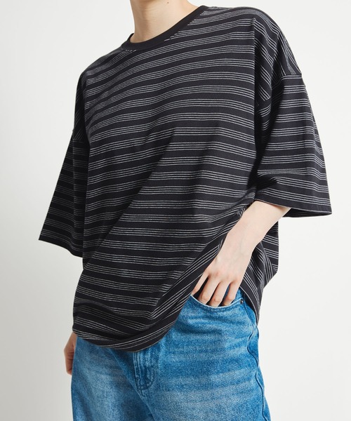 meltum（メルタム）の「ALLWEATHER TEE S/S BORDER（Tシャツ/カットソー・メンズ・ブラック・MEDIUM/LARGE）」の3枚目の写真