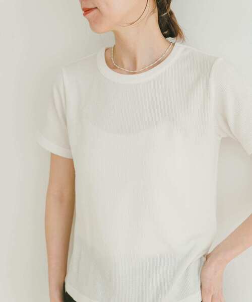 ITEMS URBANRESEARCH(アイテムズ アーバンリサーチ)の「チビテレコTシャツ(Tシャツ/カットソー・レディース・チャコールグレー/グリーン/ホワイト・FREE)」の2枚目の写真