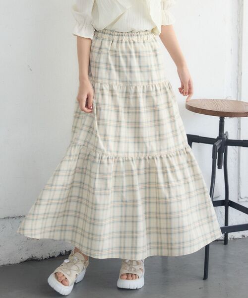 RETRO GIRL（レトロガール）の「切替フレアSK（スカート・レディース・オフホワイト/ブラック系その他2/グリーン系その他2・FREE）」の3枚目の写真