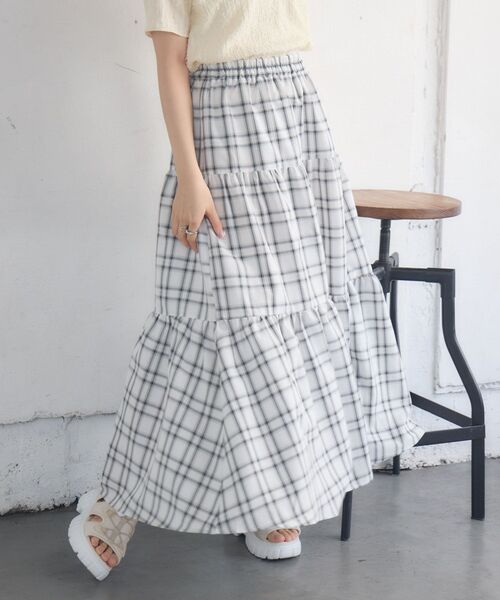 RETRO GIRL（レトロガール）の「切替フレアSK（スカート・レディース・オフホワイト/ブラック系その他2/グリーン系その他2・FREE）」の19枚目の写真