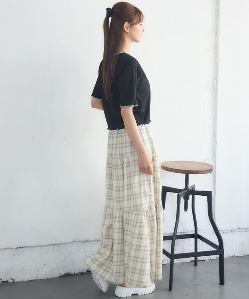 RETRO GIRL（レトロガール）の「切替フレアSK（スカート・レディース・オフホワイト/ブラック系その他2/グリーン系その他2・FREE）」の15枚目の写真