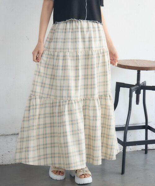 RETRO GIRL（レトロガール）の「切替フレアSK（スカート・レディース・オフホワイト/ブラック系その他2/グリーン系その他2・FREE）」の14枚目の写真