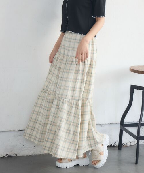 RETRO GIRL（レトロガール）の「切替フレアSK（スカート・レディース・オフホワイト/ブラック系その他2/グリーン系その他2・FREE）」の13枚目の写真