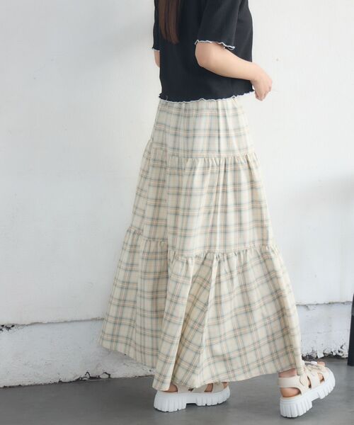 RETRO GIRL（レトロガール）の「切替フレアSK（スカート・レディース・オフホワイト/ブラック系その他2/グリーン系その他2・FREE）」の11枚目の写真