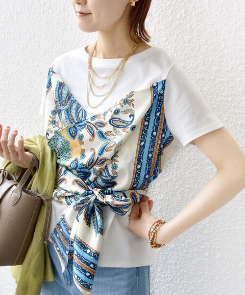 kolor 25ss スカーフTEE kolor 25SS スカーフTシャツ カットソー トップス WEB限定】〈手洗い