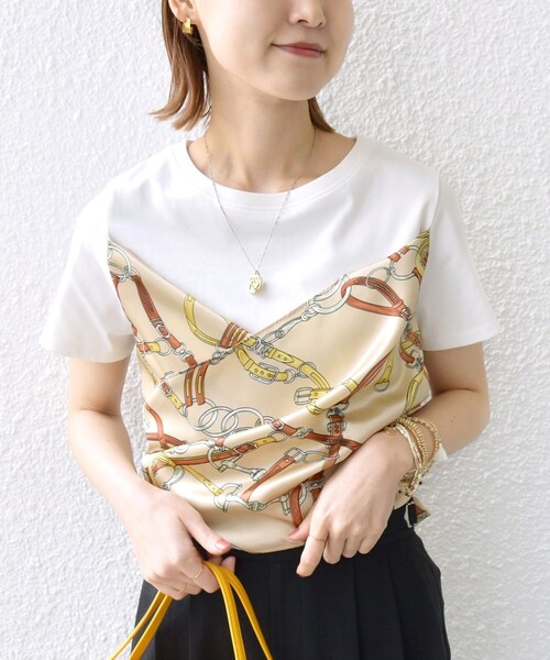 【WEB限定】〈手洗い可能〉スカーフ コンビ TEE WEB限定】〈手洗い可能〉スカーフ コンビ TEE（Tシャツ