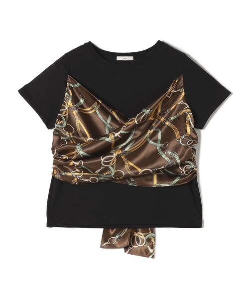 WEB限定】〈手洗い可能〉スカーフ コンビ TEE（Tシャツ