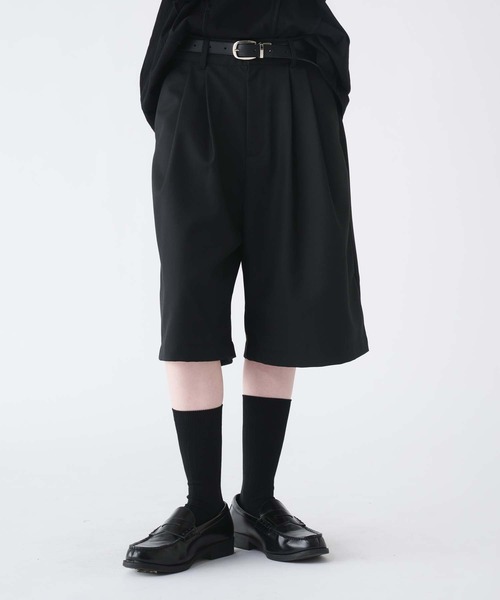 2-TUCK WIDE BAGGY HALF PANTS/2タックワイドバギーハーフパンツ