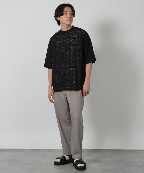 LAKOLE(ラコレ)の「レースデザイン半袖T / 324735(Tシャツ/カットソー・メンズ・オフホワイト/サンドグレー/ブラック・LARGE/MEDIUM)」の7枚目の写真