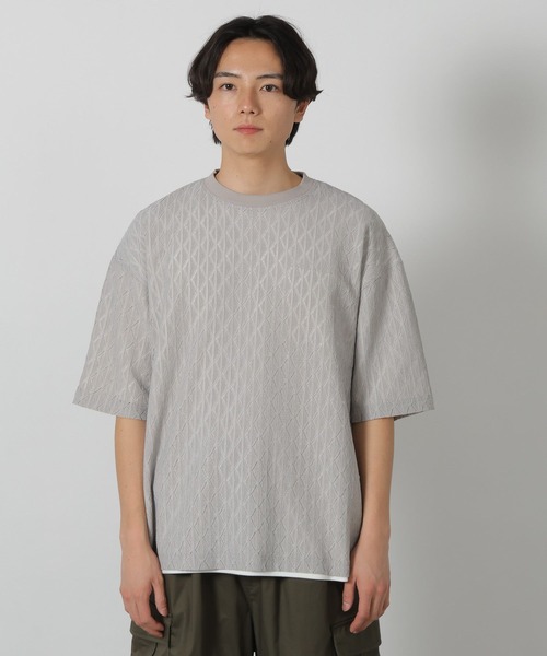 LAKOLE(ラコレ)の「レースデザイン半袖T / 324735(Tシャツ/カットソー・メンズ・オフホワイト/サンドグレー/ブラック・LARGE/MEDIUM)」の6枚目の写真