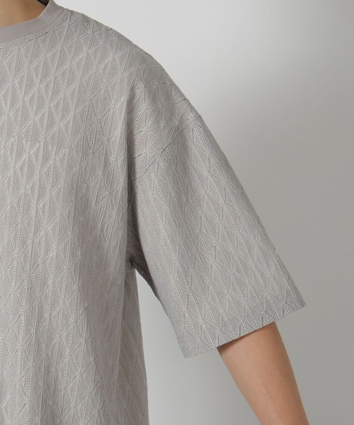 LAKOLE(ラコレ)の「レースデザイン半袖T / 324735(Tシャツ/カットソー・メンズ・オフホワイト/サンドグレー/ブラック・LARGE/MEDIUM)」の18枚目の写真