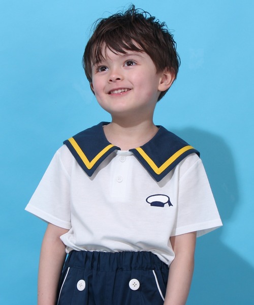 Disney（ディズニー）の「ディズニー マリンTシャツ 0582K（Tシャツ/カットソー・キッズ・ホワイト×ブルー/その他26・100cm/110cm/90cm/80ｃｍ/120cm）」の9枚目の写真