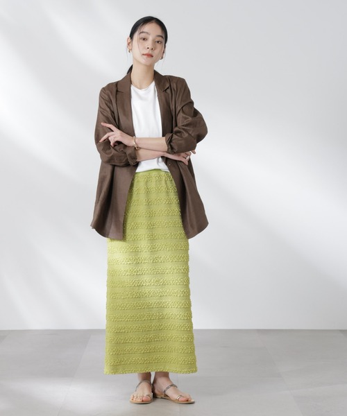 NANO universe（ナノユニバース）の「フクレボーダースカート（スカート・レディース・ブラック/ブラウン/ライム・S/M）」の18枚目の写真