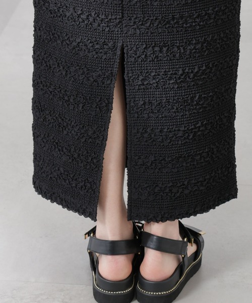 NANO universe（ナノユニバース）の「フクレボーダースカート（スカート・レディース・ブラック/ブラウン/ライム・S/M）」の7枚目の写真