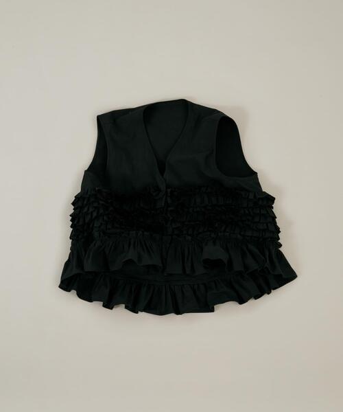 LAATO(ラート)の「frill no sleeve blouse(シャツ/ブラウス・レディース・オフホワイト/ブラック・FREE)」の12枚目の写真