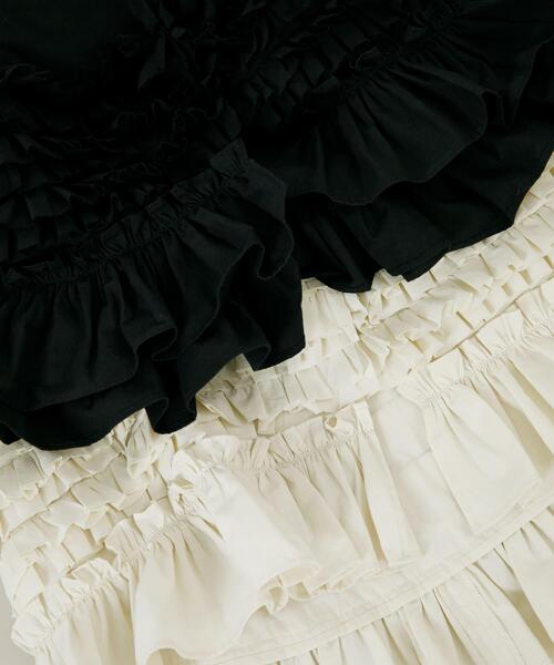 LAATO(ラート)の「frill no sleeve blouse(シャツ/ブラウス・レディース・オフホワイト/ブラック・FREE)」の13枚目の写真