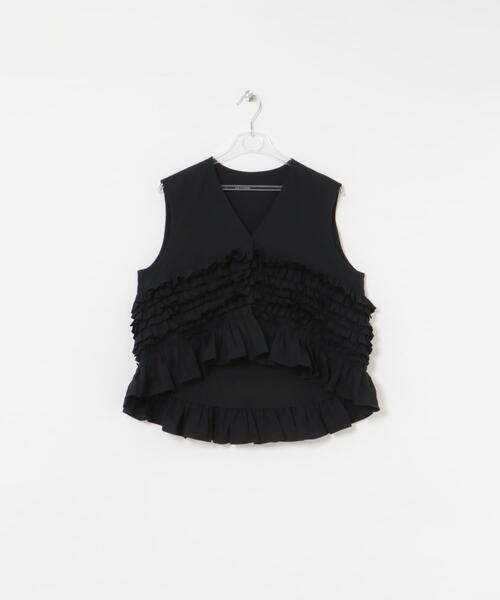 LAATO(ラート)の「frill no sleeve blouse(シャツ/ブラウス・レディース・オフホワイト/ブラック・FREE)」の16枚目の写真