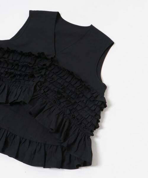 LAATO(ラート)の「frill no sleeve blouse(シャツ/ブラウス・レディース・オフホワイト/ブラック・FREE)」の17枚目の写真