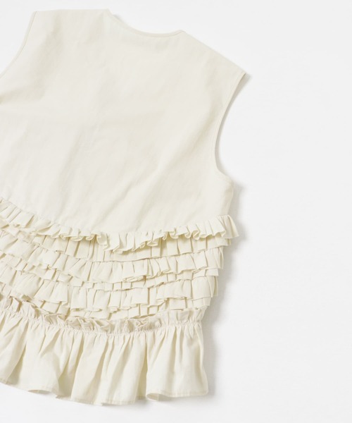 LAATO(ラート)の「frill no sleeve blouse(シャツ/ブラウス・レディース・オフホワイト/ブラック・FREE)」の19枚目の写真