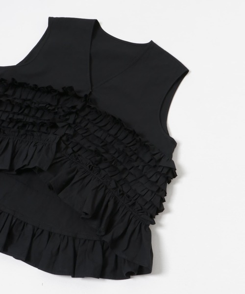 LAATO(ラート)の「frill no sleeve blouse(シャツ/ブラウス・レディース・オフホワイト/ブラック・FREE)」の21枚目の写真