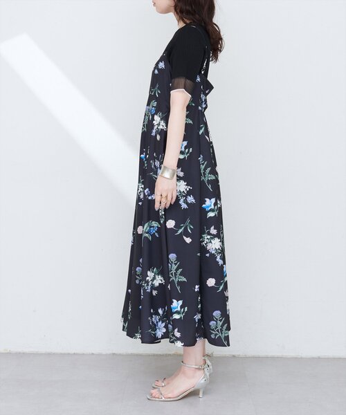 ガーデンフラワー柄フレアキャミワンピース | natural couture