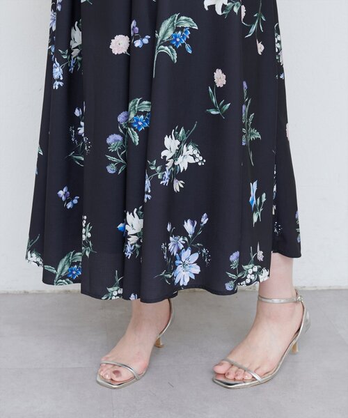 natural couture ガーデンフラワー柄フレアキャミワンピース ガーデンフラワー柄フレアキャミワンピース | natural couture