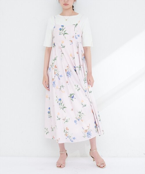 natural couture(ナチュラルクチュール)の「ガーデンフラワー柄フレアキャミワンピース(ワンピース・レディース・ピンク/ブラック/オフホワイト・FREE)」の18枚目の写真