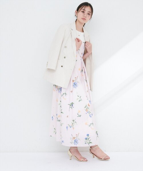 natural couture(ナチュラルクチュール)の「ガーデンフラワー柄フレアキャミワンピース(ワンピース・レディース・ピンク/ブラック/オフホワイト・FREE)」の22枚目の写真
