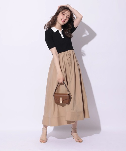 Apuweiser-riche（アプワイザーリッシェ）の「襟ドッキングニットワンピース（ワンピース・レディース・ブラック系その他/ネイビー/ピンク/ブルー系その他2・1/2）」の15枚目の写真