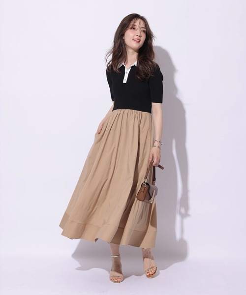 Apuweiser-riche（アプワイザーリッシェ）の「襟ドッキングニットワンピース（ワンピース・レディース・ブラック系その他/ネイビー/ピンク/ブルー系その他2・1/2）」の19枚目の写真