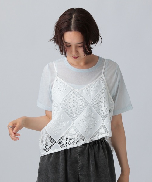 セール】パッチワークレースキャミブラウス 497443（シャツ/ブラウス