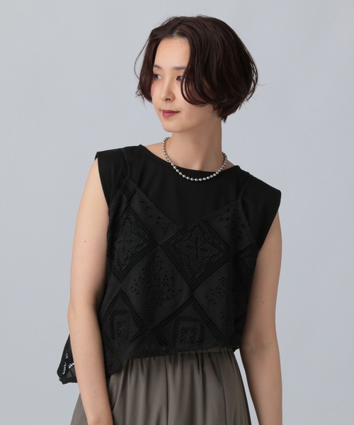 LEPSIM ☆レースキャミブラウス☆ 楽天市場】【SALE／30%OFF】パッチワークレースキャミブラウス