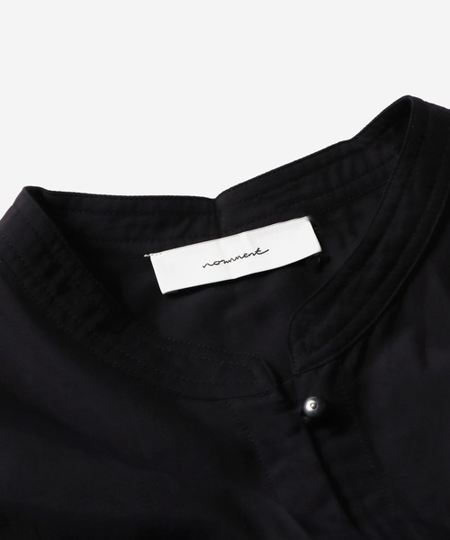 normment（ノーメント）の「normment/ノーメント CO silk lace pintuck&pico frill blouse ブラウス ノーカラー シャツ（シャツ/ブラウス・レディース・ブラック・FREE）」の5枚目の写真