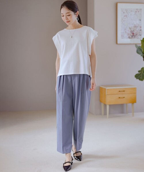 組曲 L(クミキョク オオキイサイズ)の「ハシゴレースフレンチスリーブ カットソー(Tシャツ/カットソー・レディース・ブラック系/グレー系/ホワイト系/ピンク系・5/6/7)」の22枚目の写真