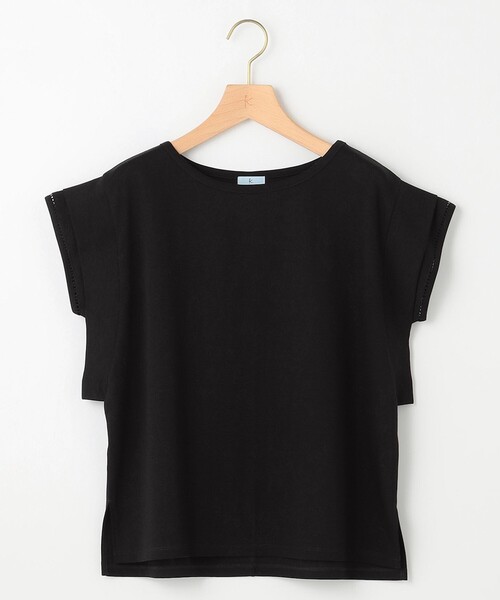 組曲 L(クミキョク オオキイサイズ)の「ハシゴレースフレンチスリーブ カットソー(Tシャツ/カットソー・レディース・ブラック系/グレー系/ホワイト系/ピンク系・5/6/7)」の5枚目の写真
