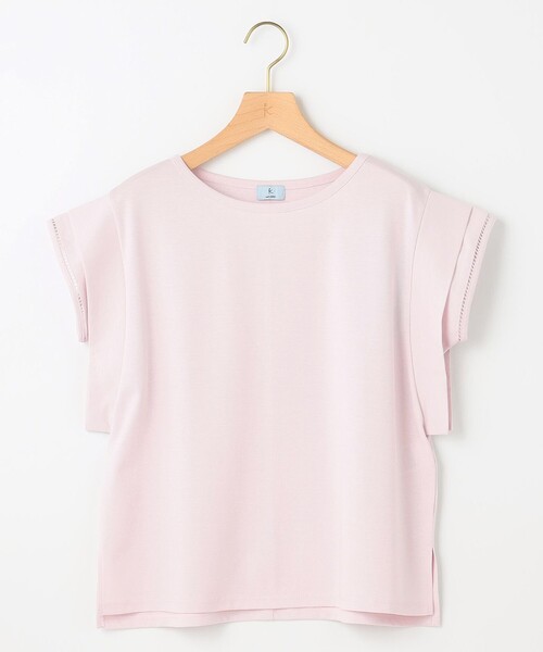 組曲 L(クミキョク オオキイサイズ)の「ハシゴレースフレンチスリーブ カットソー(Tシャツ/カットソー・レディース・ブラック系/グレー系/ホワイト系/ピンク系・5/6/7)」の6枚目の写真