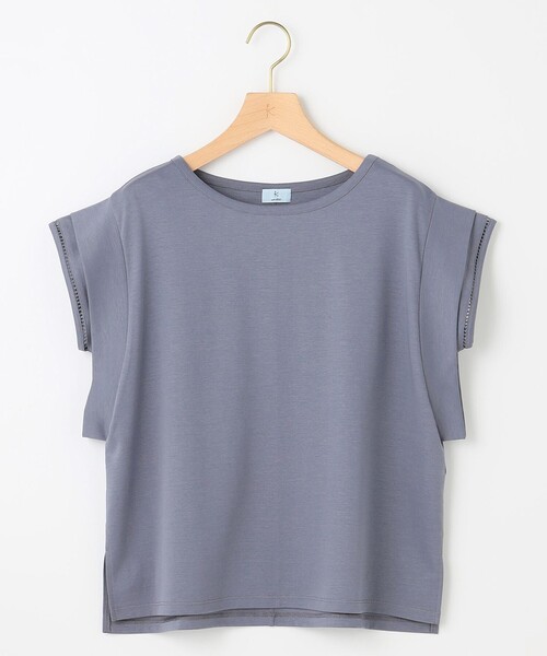 組曲 L(クミキョク オオキイサイズ)の「ハシゴレースフレンチスリーブ カットソー(Tシャツ/カットソー・レディース・ブラック系/グレー系/ホワイト系/ピンク系・5/6/7)」の7枚目の写真