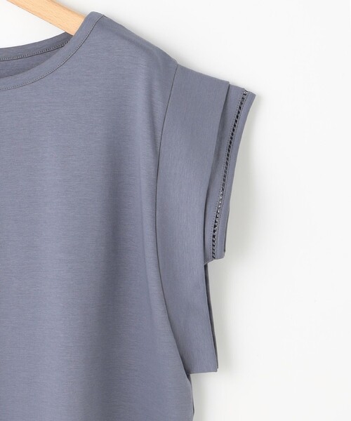 組曲 L(クミキョク オオキイサイズ)の「ハシゴレースフレンチスリーブ カットソー(Tシャツ/カットソー・レディース・ブラック系/グレー系/ホワイト系/ピンク系・5/6/7)」の9枚目の写真